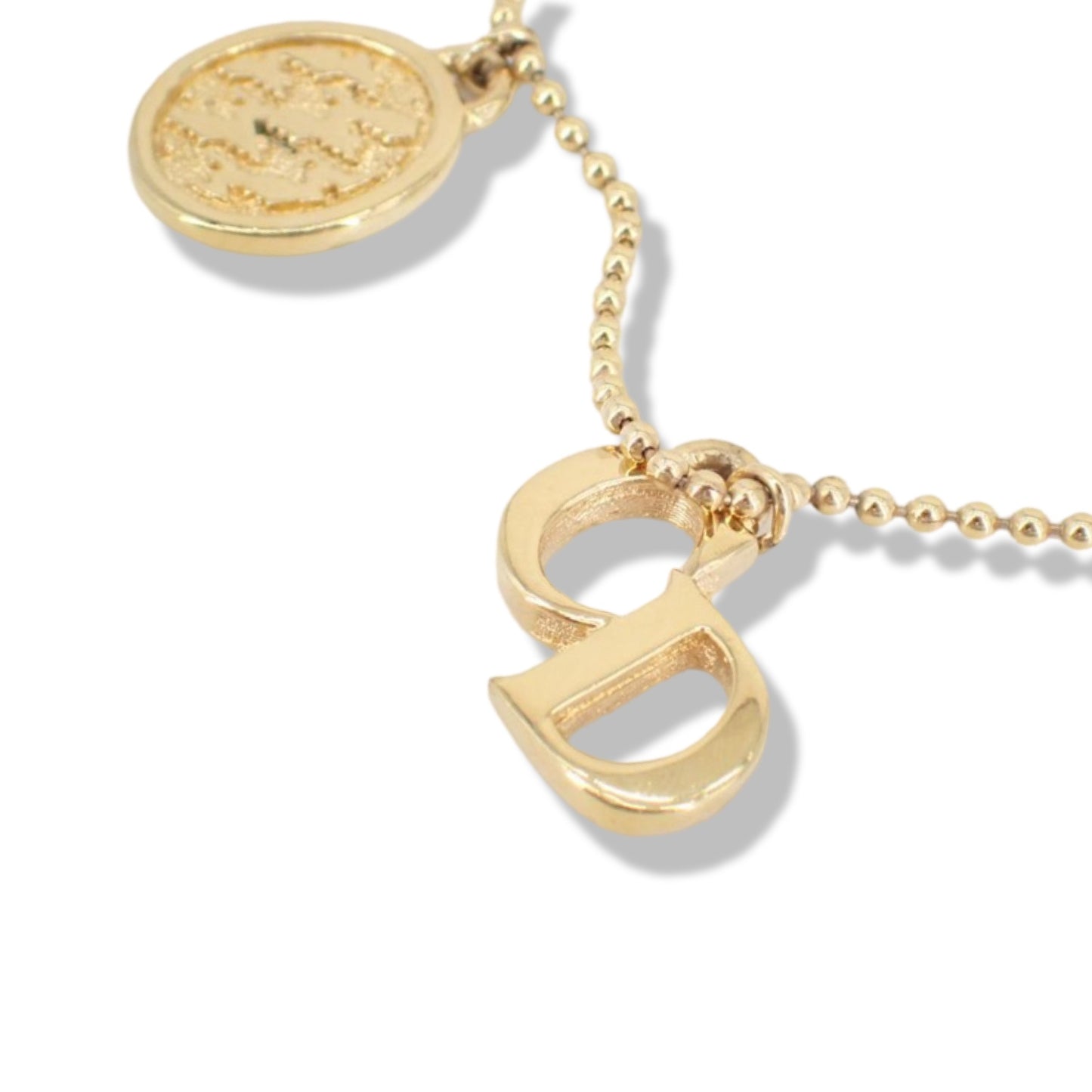 Pre-Owned Christian Dior Gold Plated CD Charm Bracelet- DIO1086