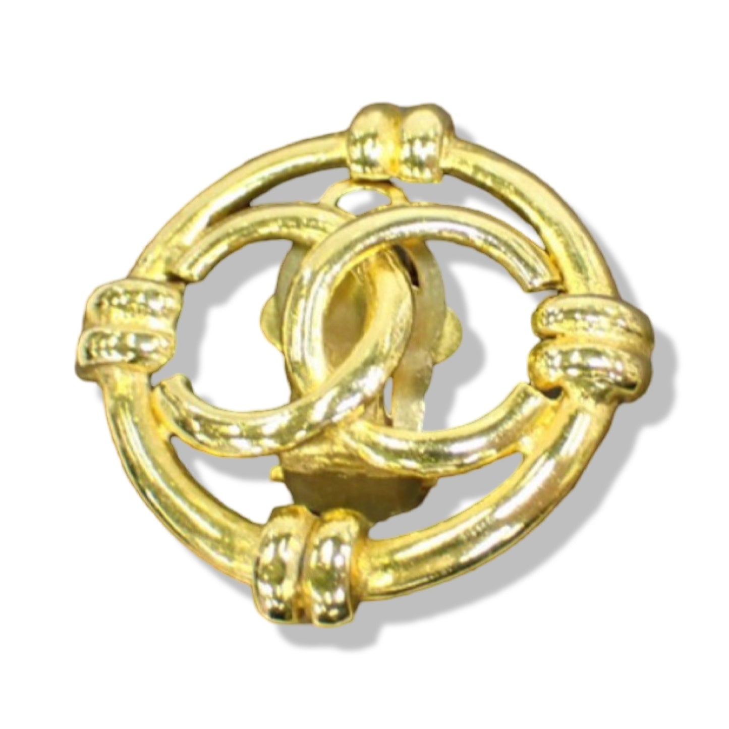 Pre-Owned Chanel Clip On Earrings Coco Mark Round - CH1151