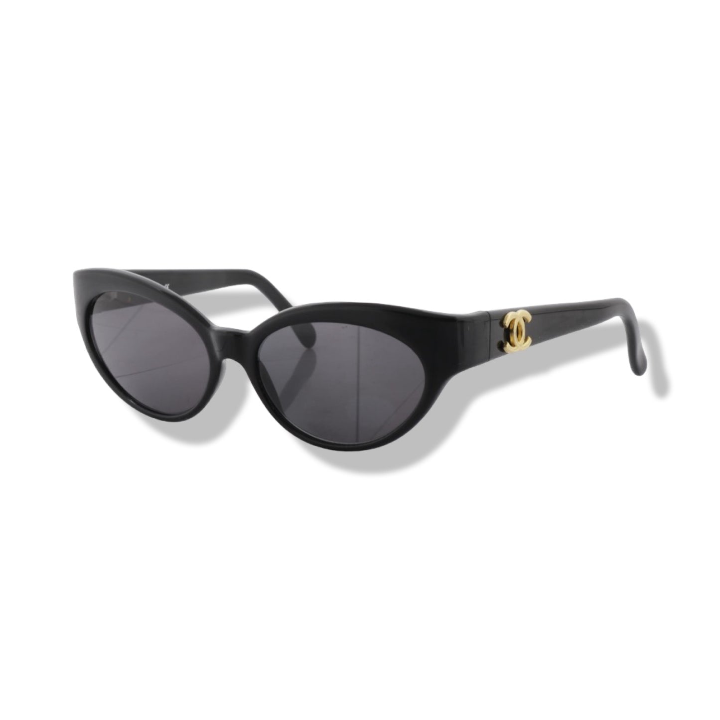 Pre-Owned Chanel Black Coco Mark Petite Cateye Sunglasses - CH1274