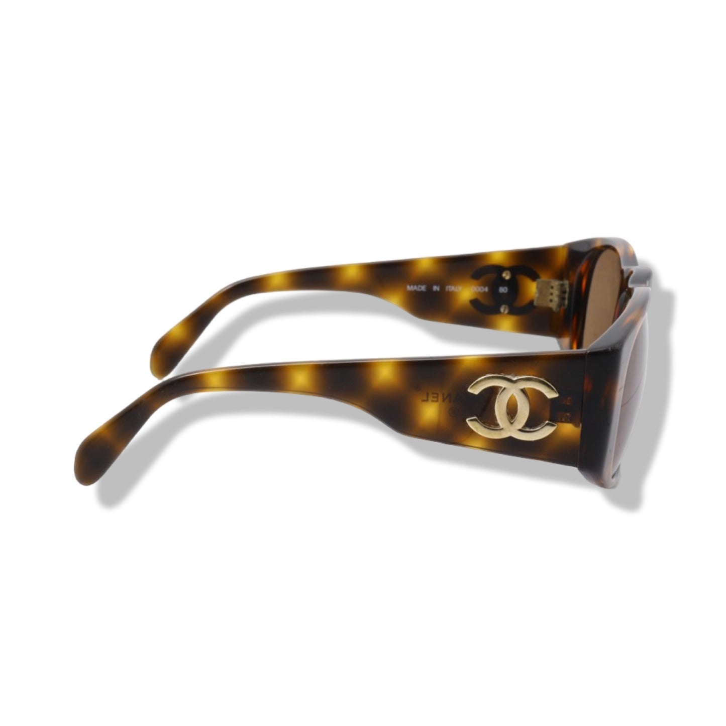 Pre-Owned Chanel Brown Large Tortoise Coco Mark Sunglasses - CH1232
