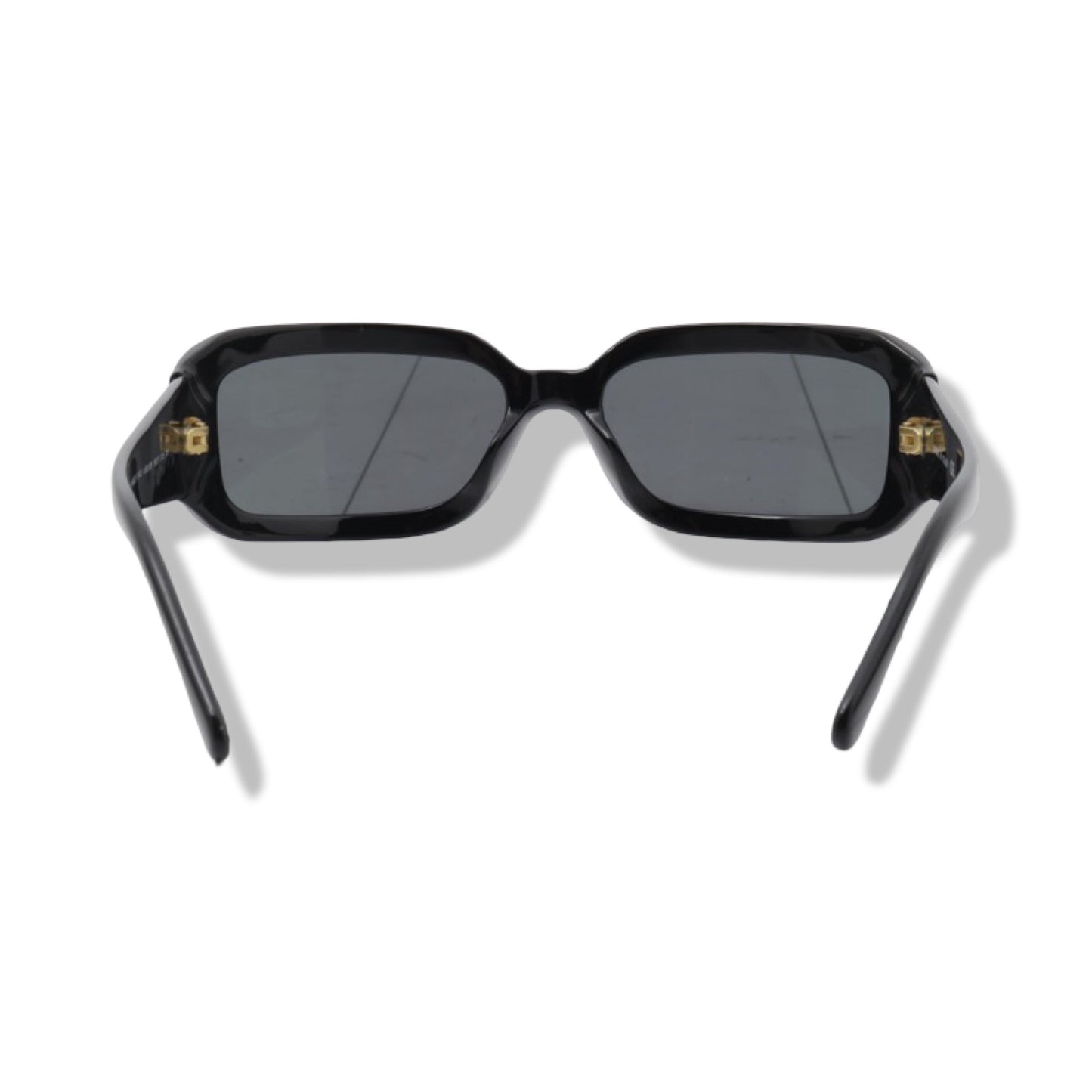 Pre-Owned Chanel Black Frame with Black and Gold Inlay Sunglasses - CH1233
