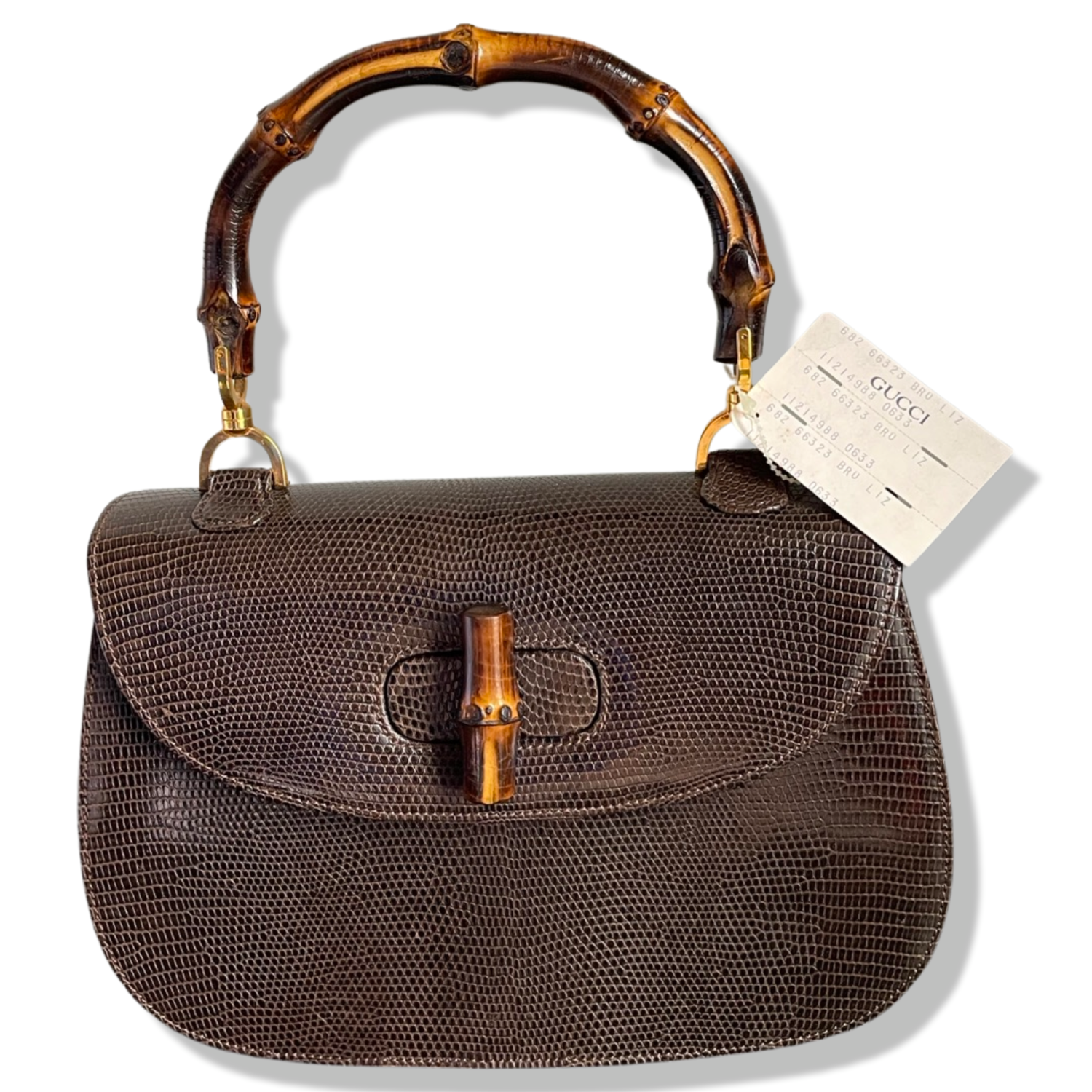 Pre-Owned Gucci Brown Lizard with Bamboo Handle Handbag – AV Luxury