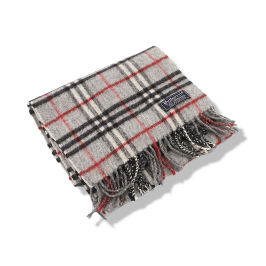 Pre-Owned Burberry Vintage Gray House Check Classic Lambswool Scarf - BB1073