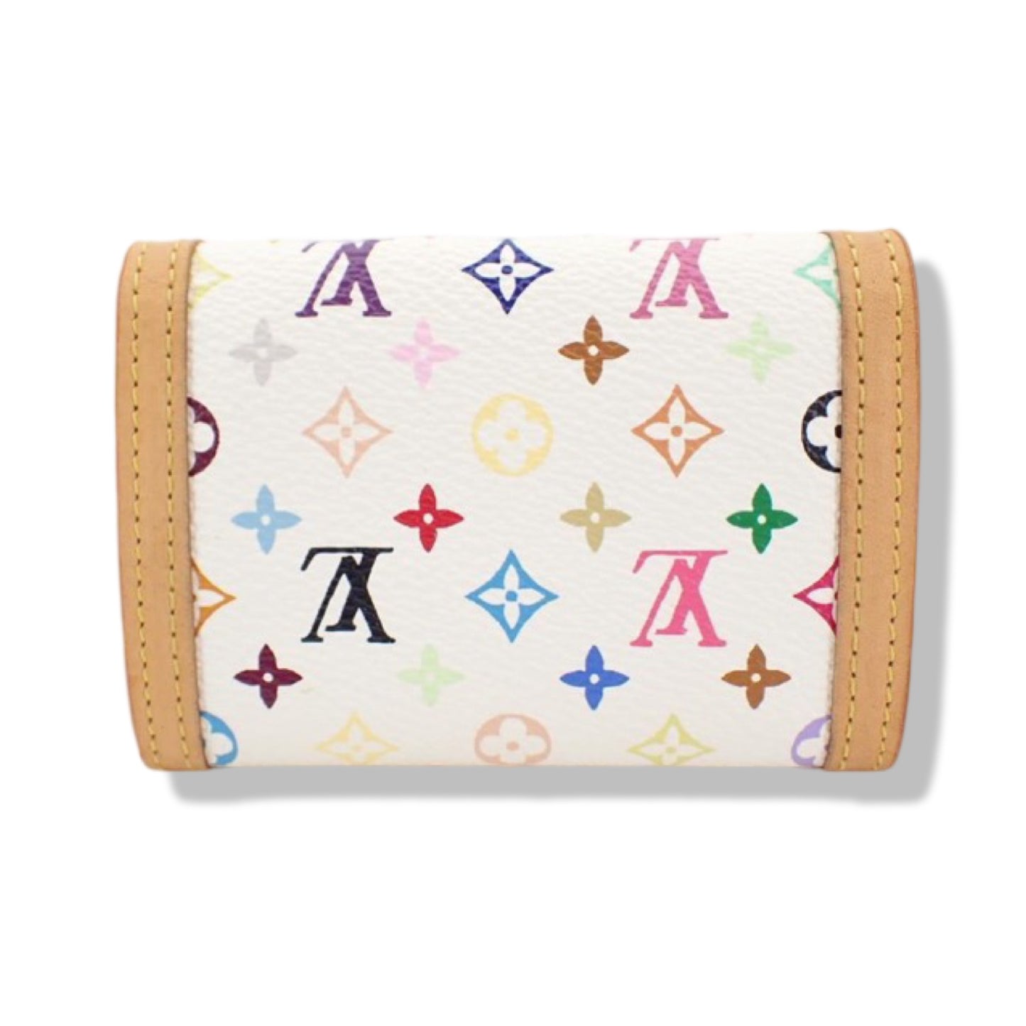 Pre-Owned Louis Vuitton Portomone Pla Noir White Multicolor Multicolor White Coated Canvas - LV2008