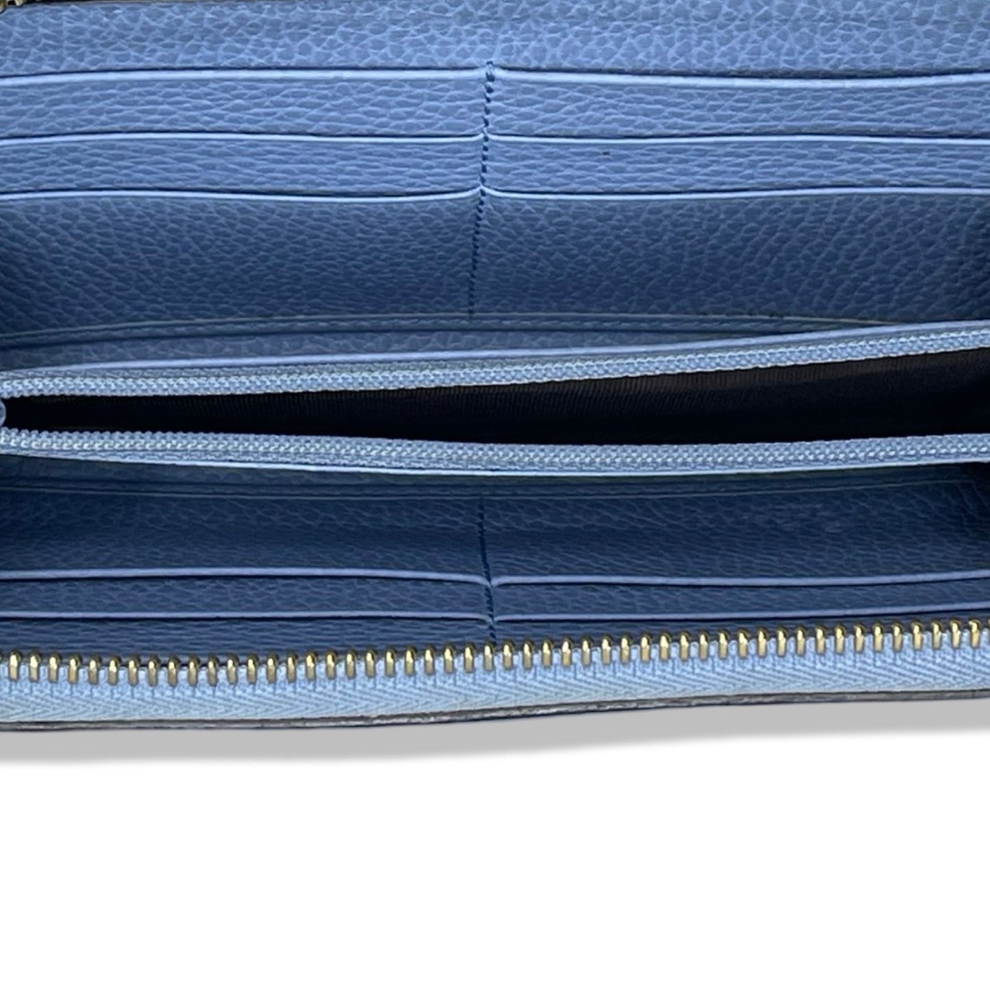 Pre-Owned Gucci Blue Leather Long Zip Wallet