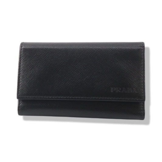 Pre-Owned Prada 6 key Card Holder in Saffiano Leather - P1075