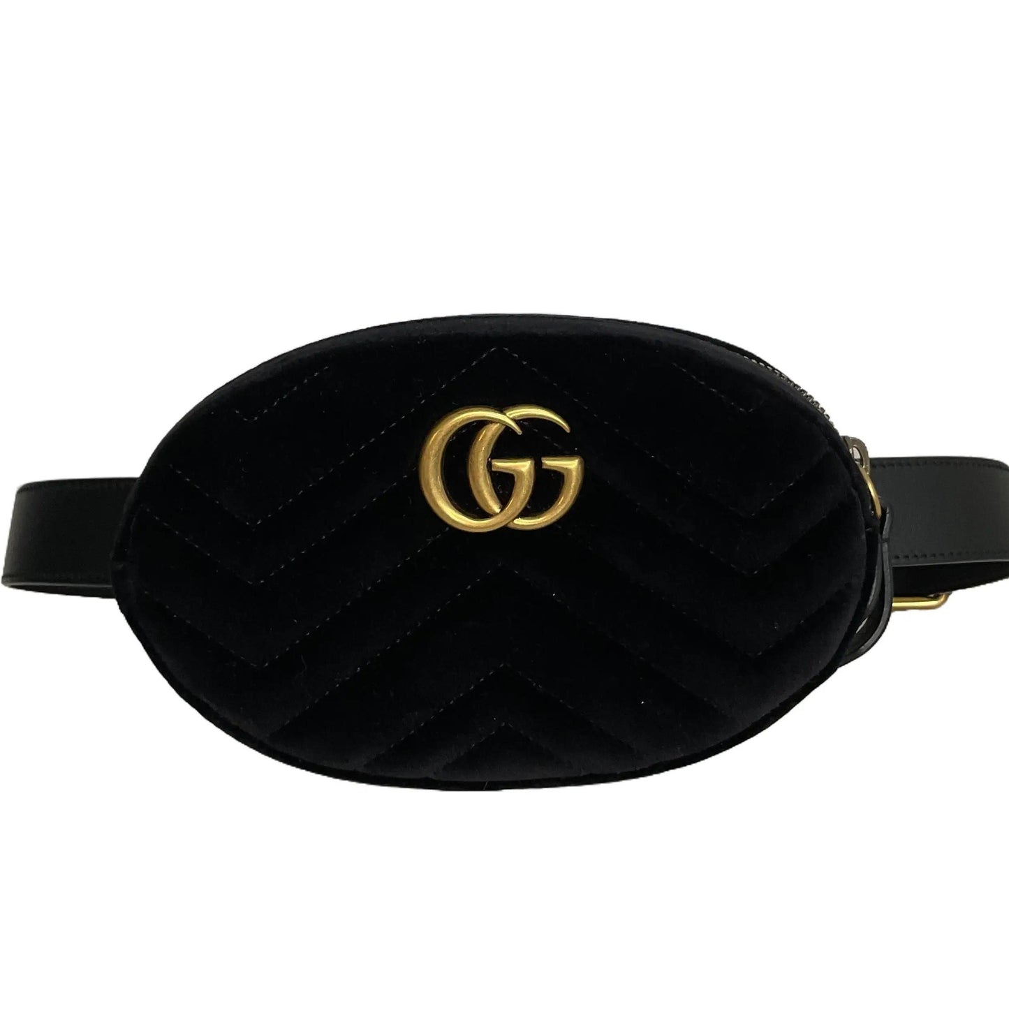 Pre-Owned Gucci Velvet GG Marmont Matelasse Belt Bag