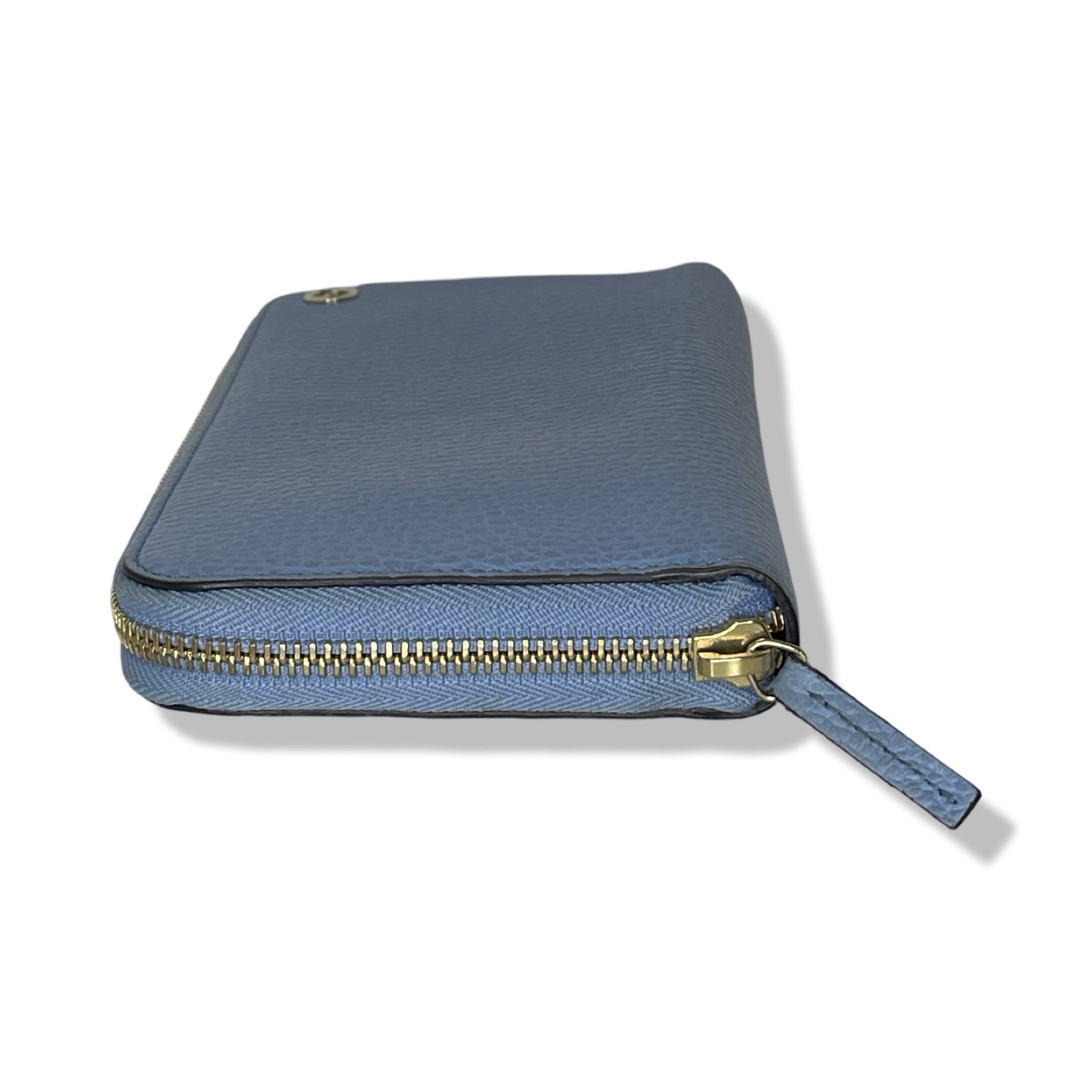 Pre-Owned Gucci Blue Leather Long Zip Wallet