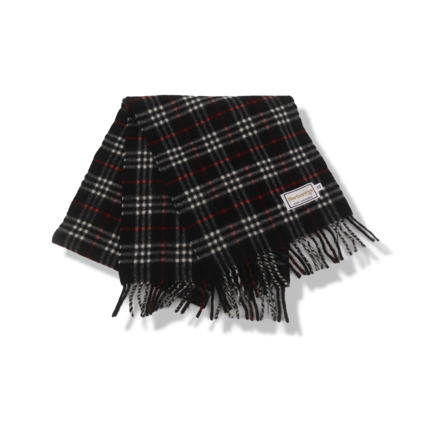 Pre-Owned Burberry Navy Blue House Check Classic Cashmere Scarf - BB1072