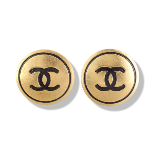 Pre-Owned Chanel Clip On Earrings Round with Coco Mark