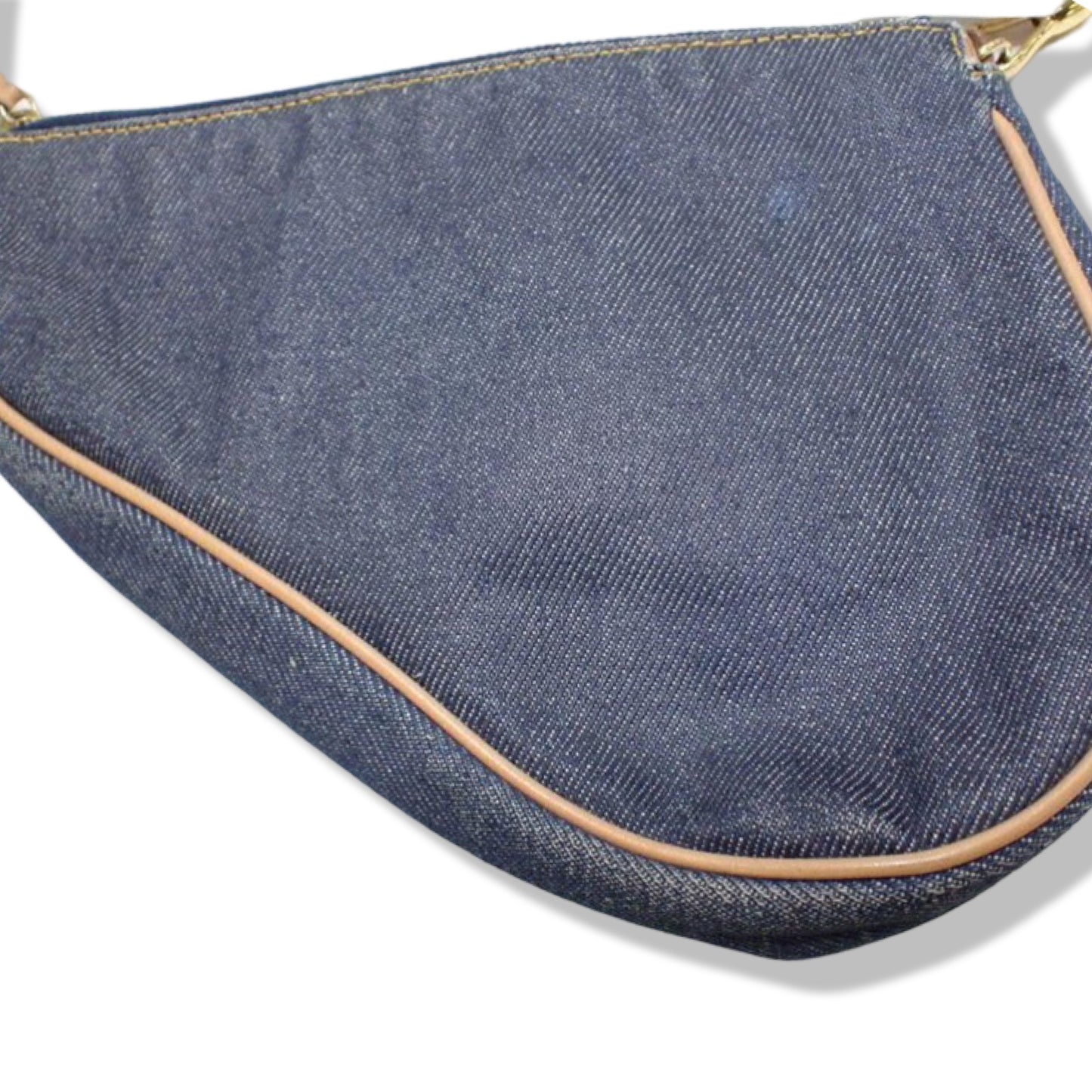 Pre-Owned Christian Dior Small Saddle Denim Shoulder Bag - DIO1073