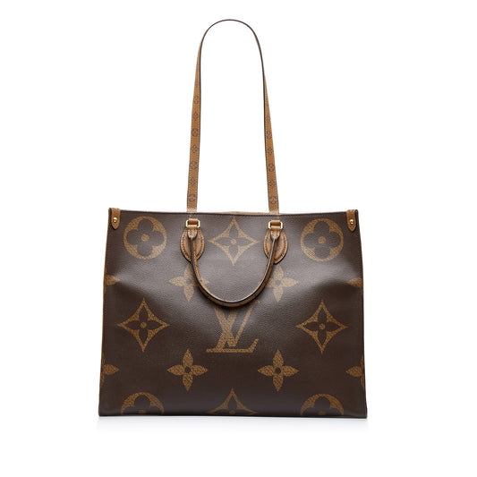 Pre-Owned Louis Vuitton Giant Reverse Monogram Coated Canvas OnTheGo GM Tote