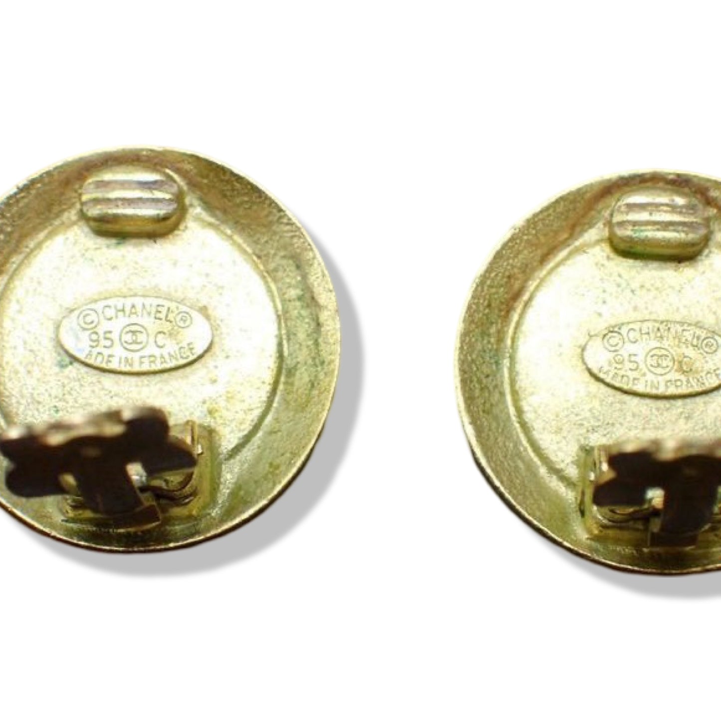 Pre-Owned Chanel Black & Gold Coco Mark Clip On Earrings - CH1179