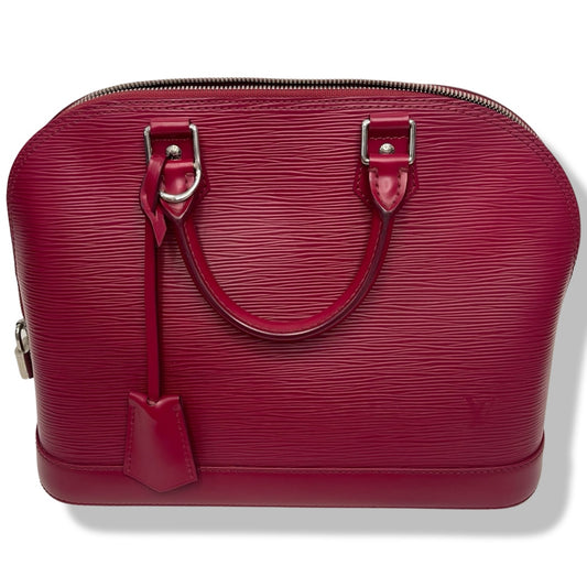 Pre-Owned Louis Vuitton Alma PM Raspberry Epi Leather Top Handle Bag