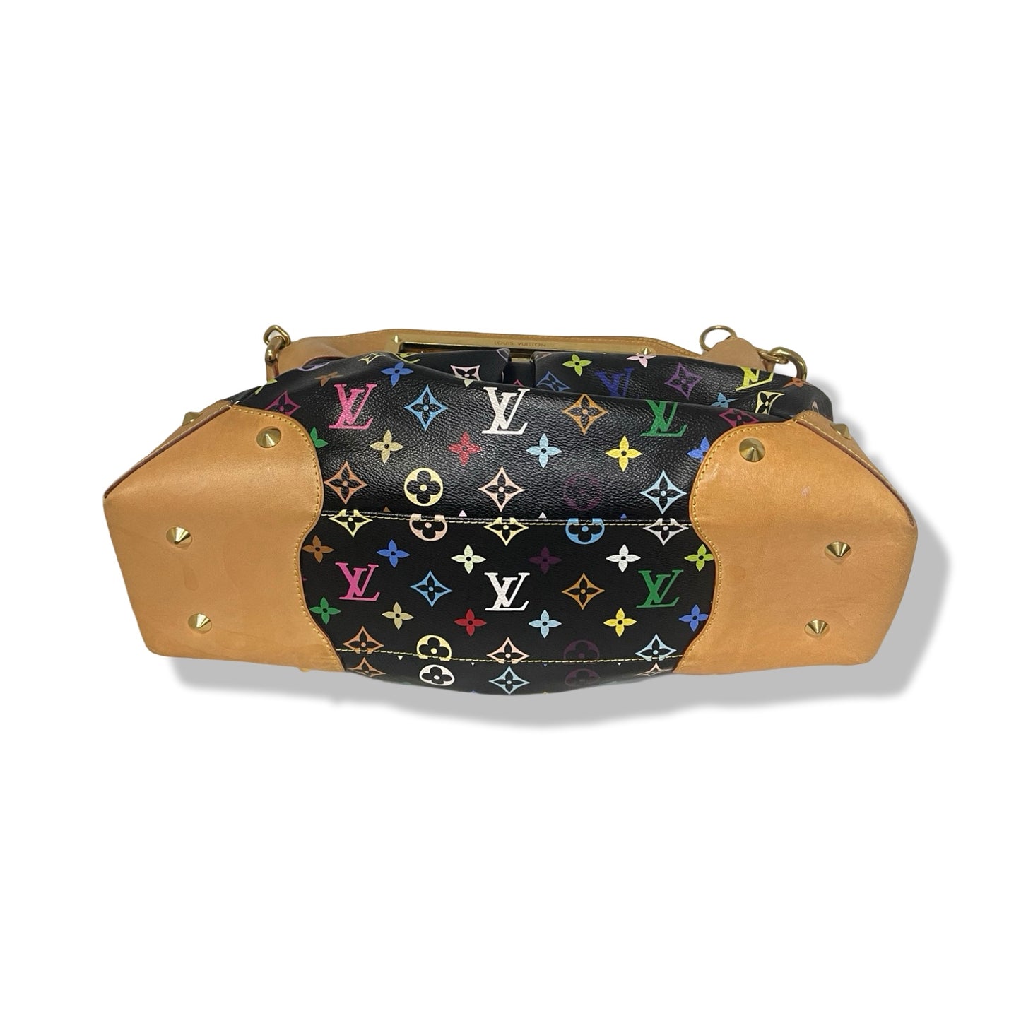 Pre-Owned Louis Vuitton Judy Black Multicolor Canvas Shoulder Bag