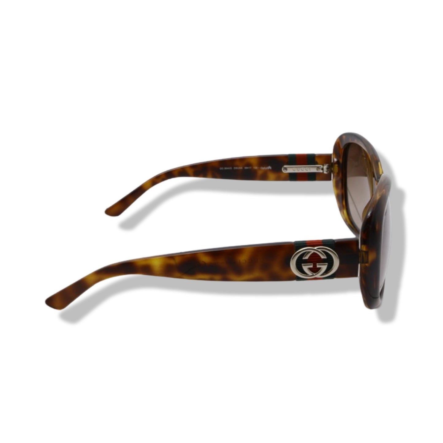 Pre-Owned Gucci Brown Frame Sunglasses with Silver Inlay - G1263