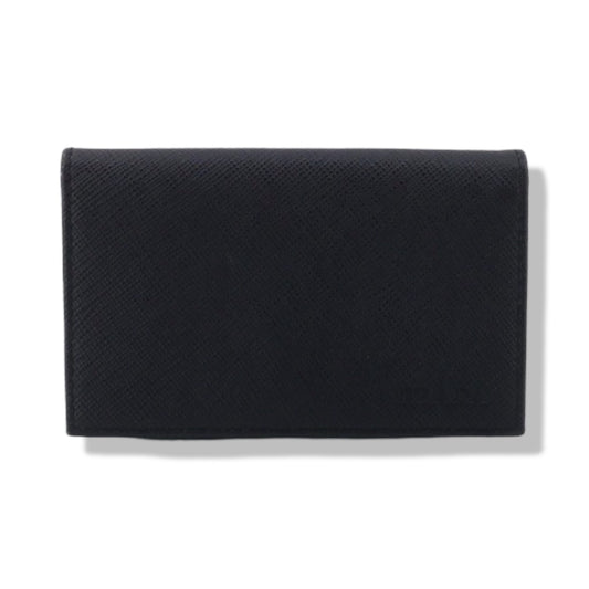 Pre-Owned Prada Card Case Navy Saffiano Leather - P1077