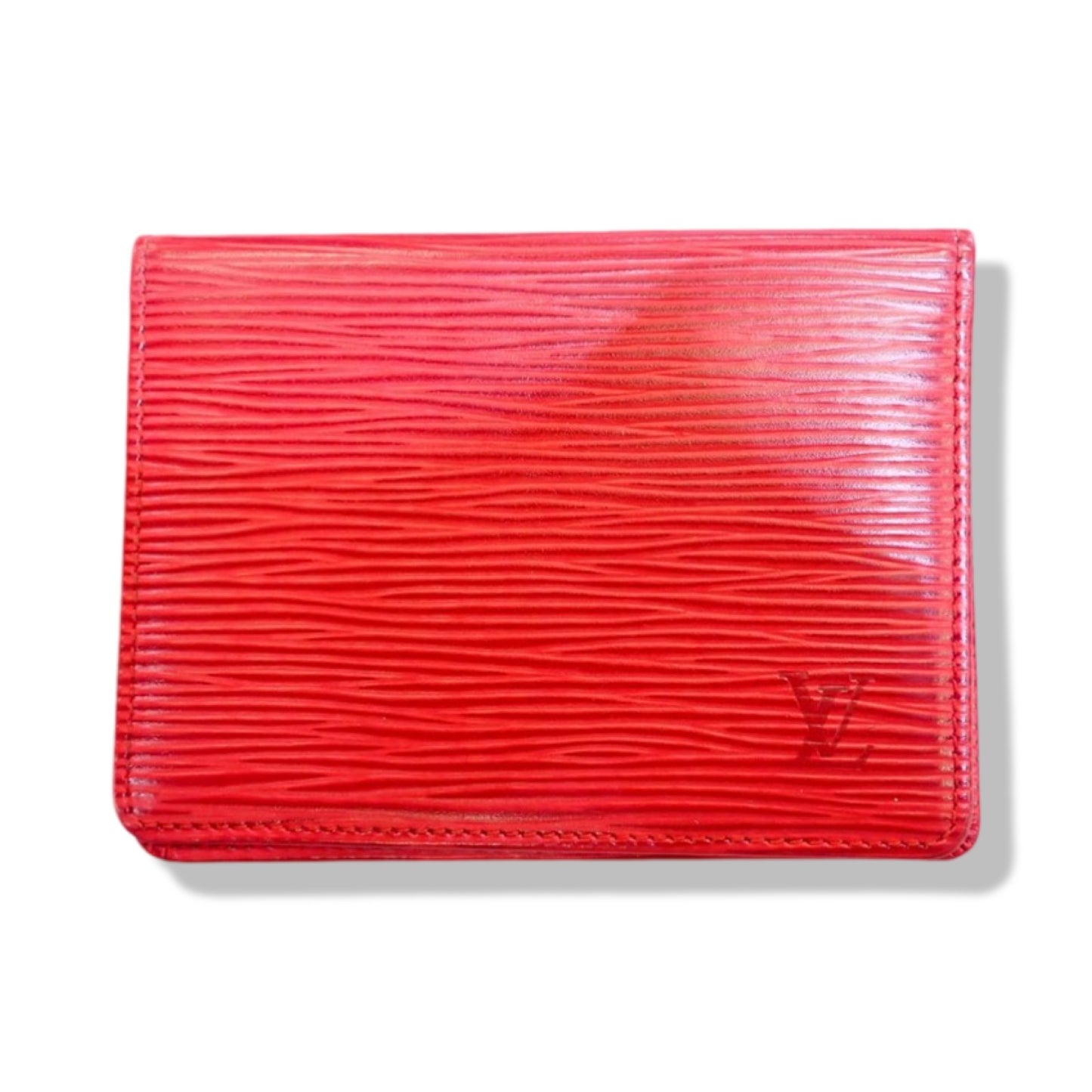 Pre-Owned Louis Vuitton Porto 2 Cult Vertical Red Epi Leather Card Holder - LV2071