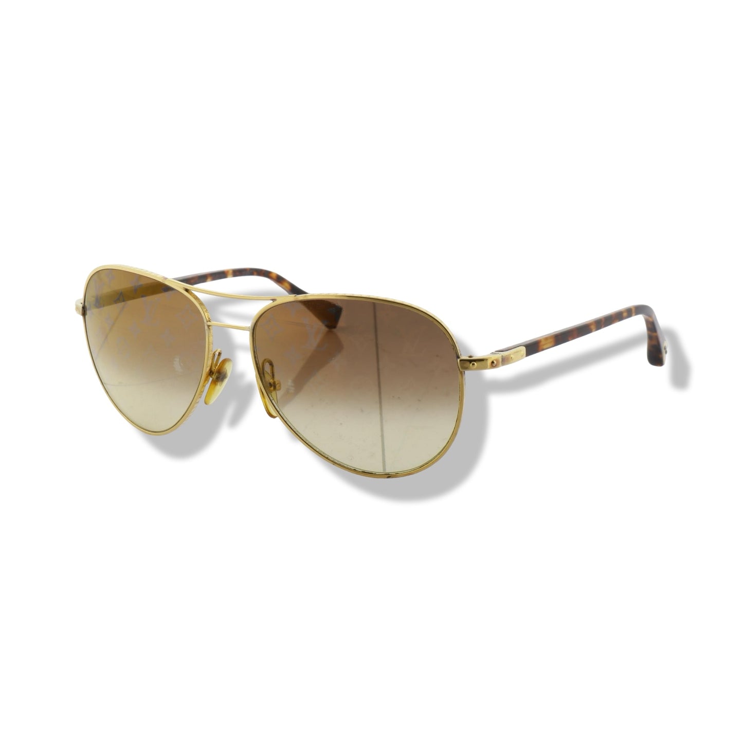 Pre-Owned Louis Vuitton Pilot Gold Sunglasses - LV1920