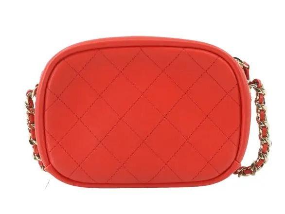 Pre-Owned Chanel Camera Red Leather Crossbody Bag