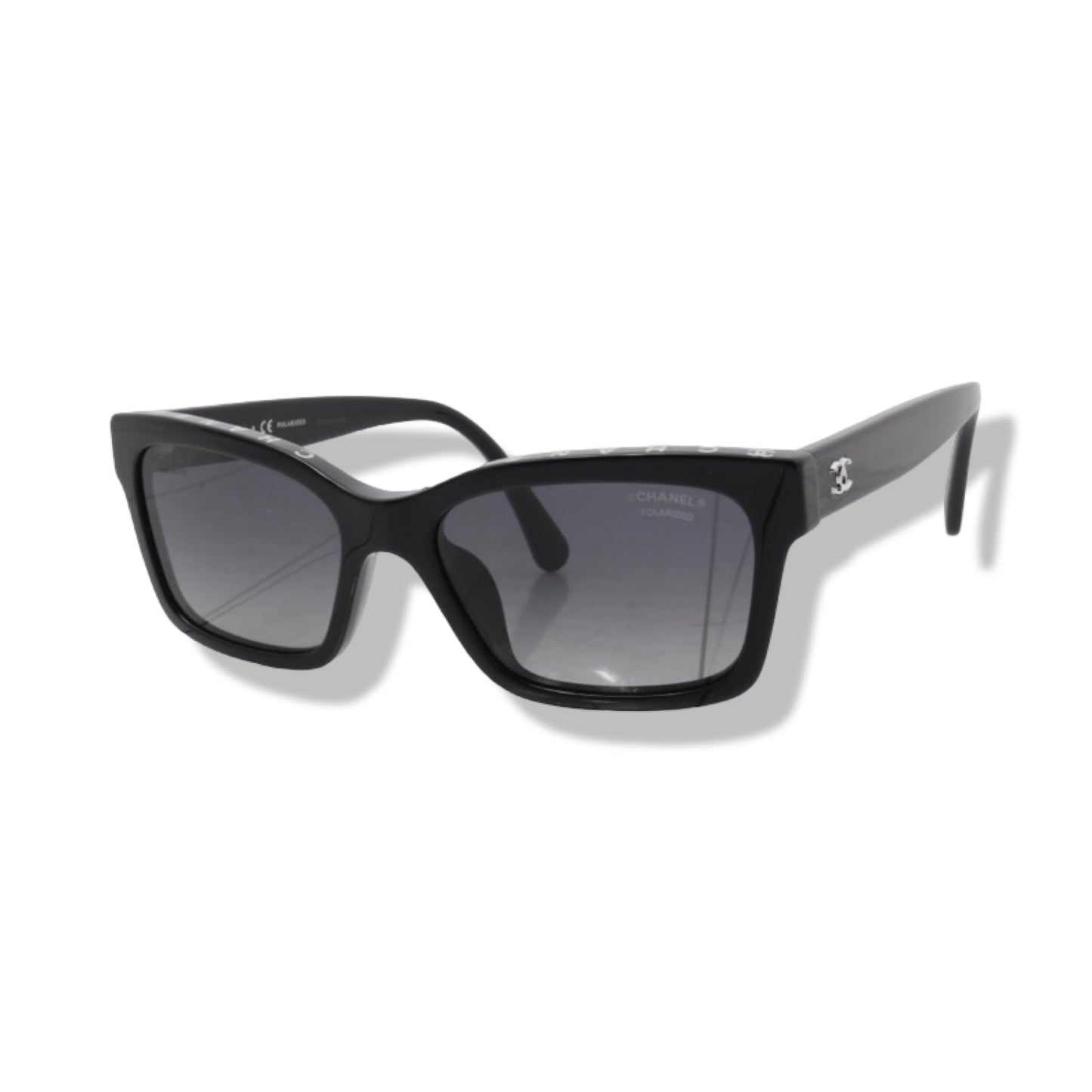 Pre-Owned Chanel Black Coco Mark Rectangle Sunglasses - CH1261