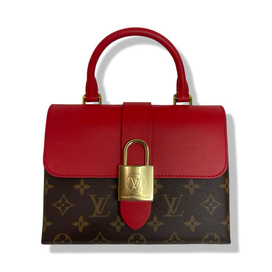 Pre-Owned Louis Vuitton Locky BB Monogram and Red Leather Crossbody Bag