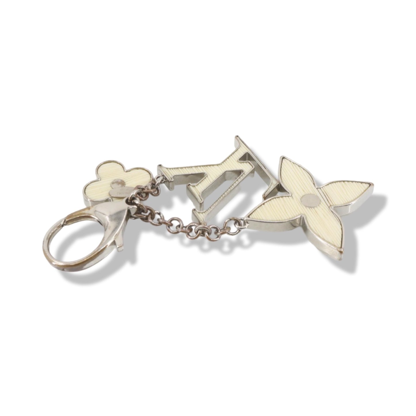 Pre-Owned Louis Vuitton Key Ring and Charm Silver and White - LV1856