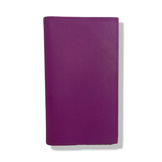 Pre-Owned Hermes Agenda Purple Leather Notebook Cover