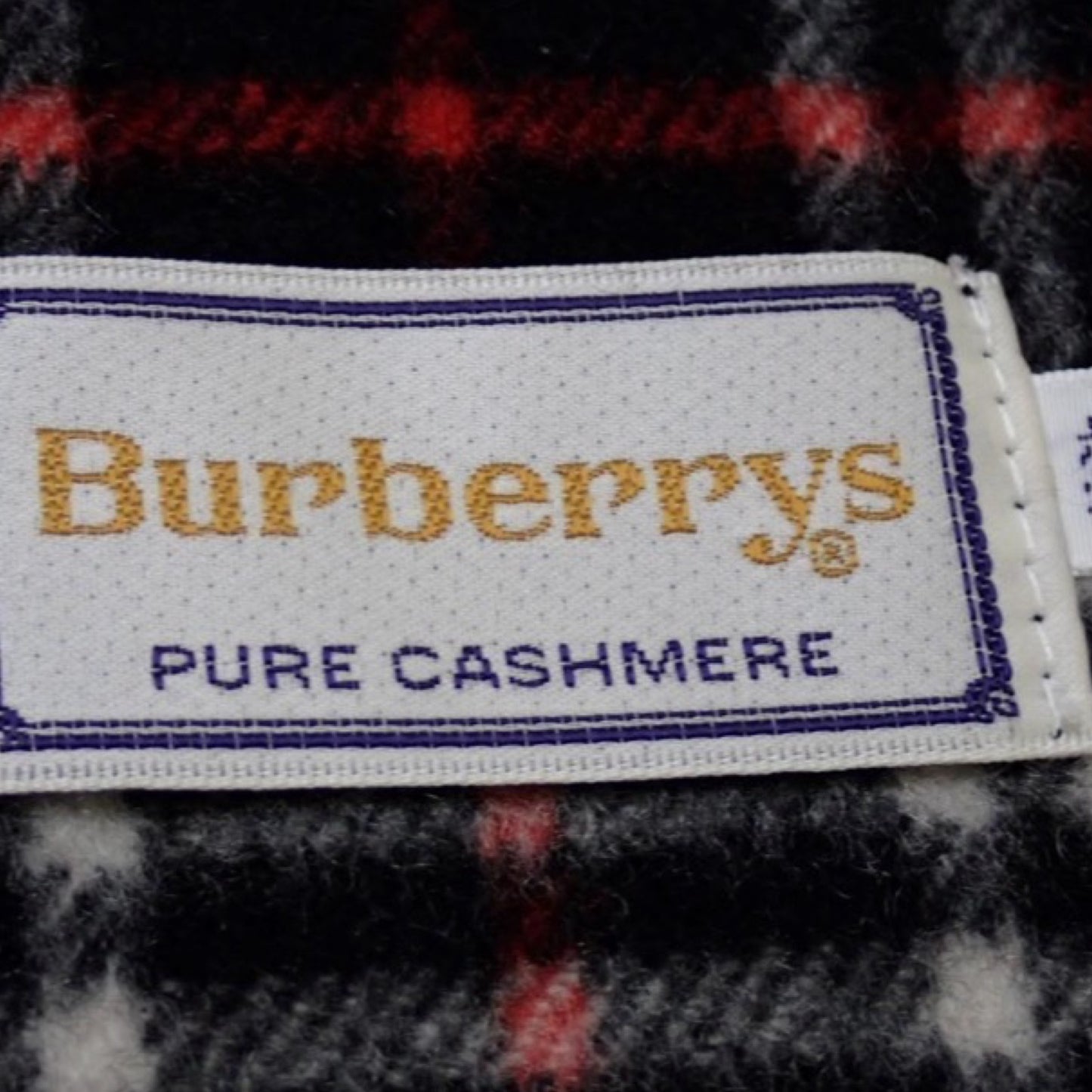 Pre-Owned Burberry Navy Blue House Check Classic Cashmere Scarf - BB1072