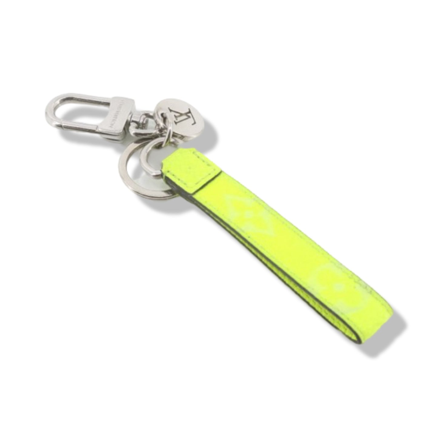 Pre-Owned Louis Vuitton Neon Yellow Canvas Cell Phone/ Key Strap- LV2153