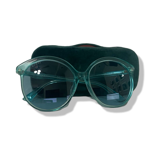 Pre-Owned Gucci Teal Round Frame Sunglasses - G1273