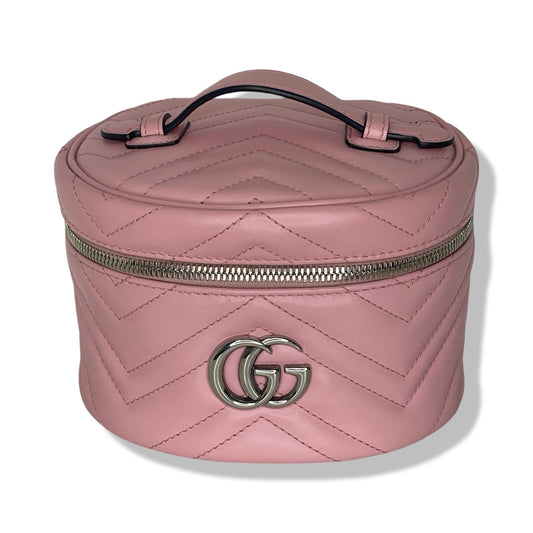 Pre-Owned Gucci Marmont Leather Pink Cosmetic Bag