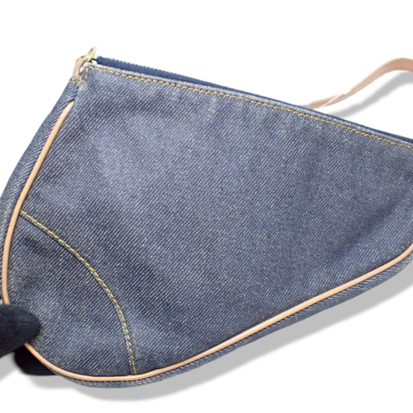 Pre-Owned Christian Dior Small Saddle Denim Shoulder Bag - DIO1073