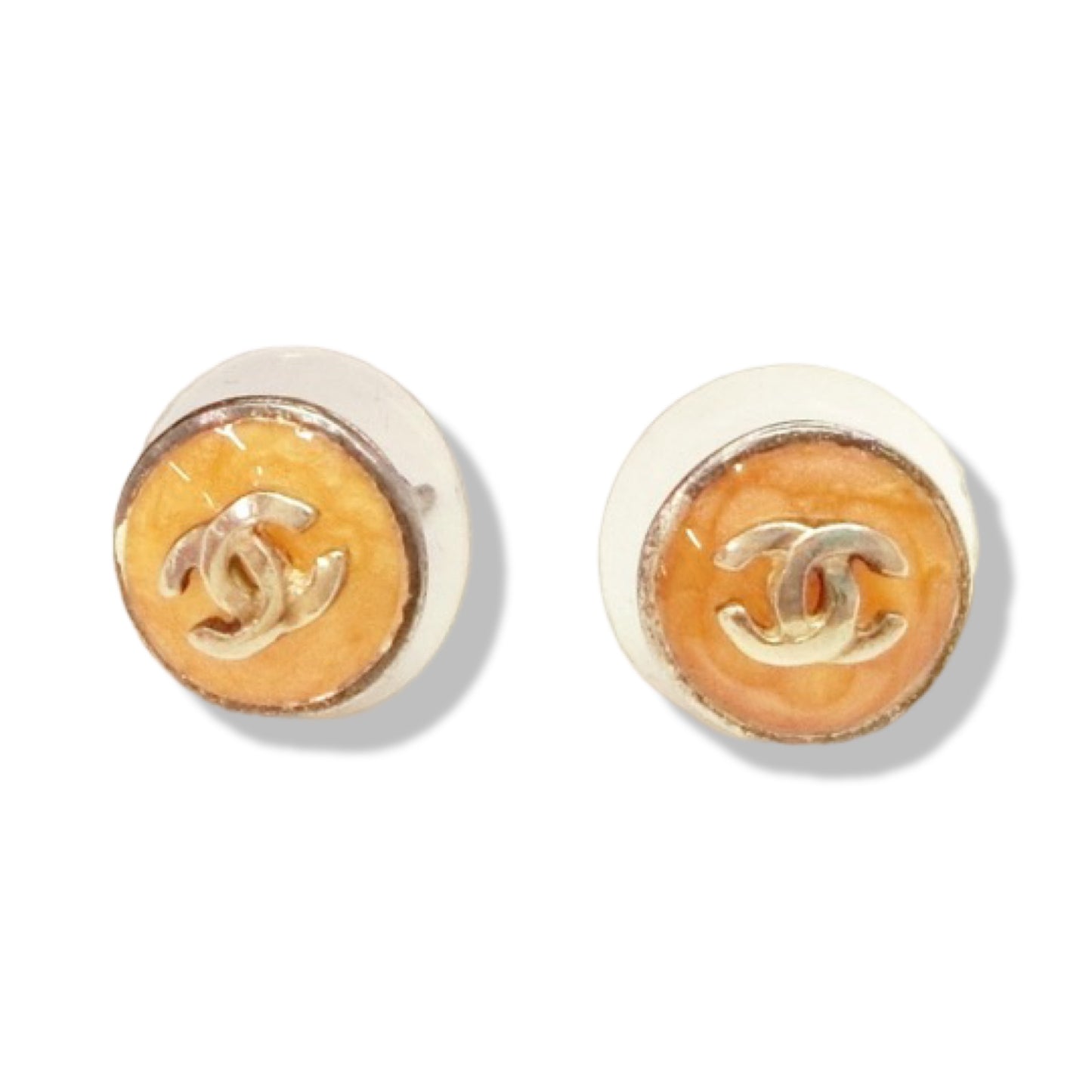 Pre-Owned Chanel Coco Gold & Silver Post Earrings - CH1248