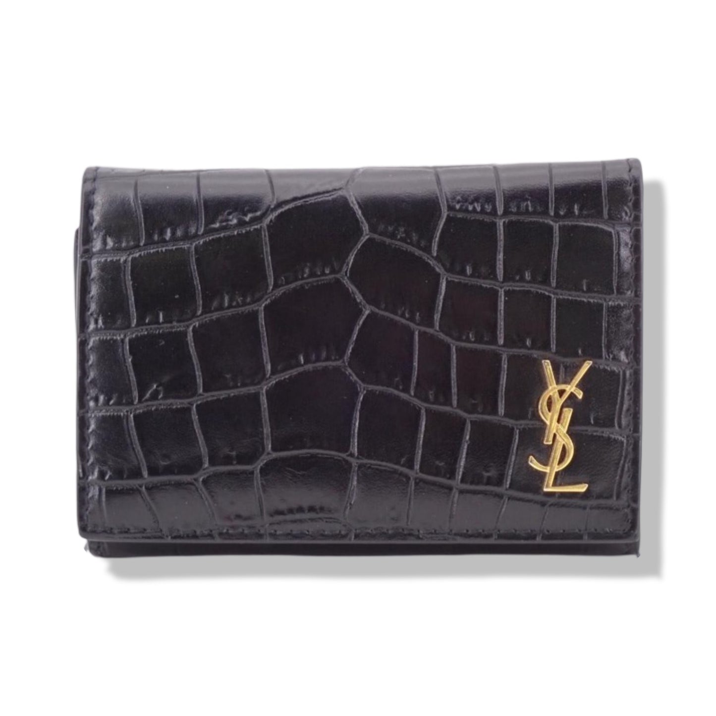 Pre-Owned Saint Laurent 6 Ring Key Case in Embossed Crocodile - YSL1092