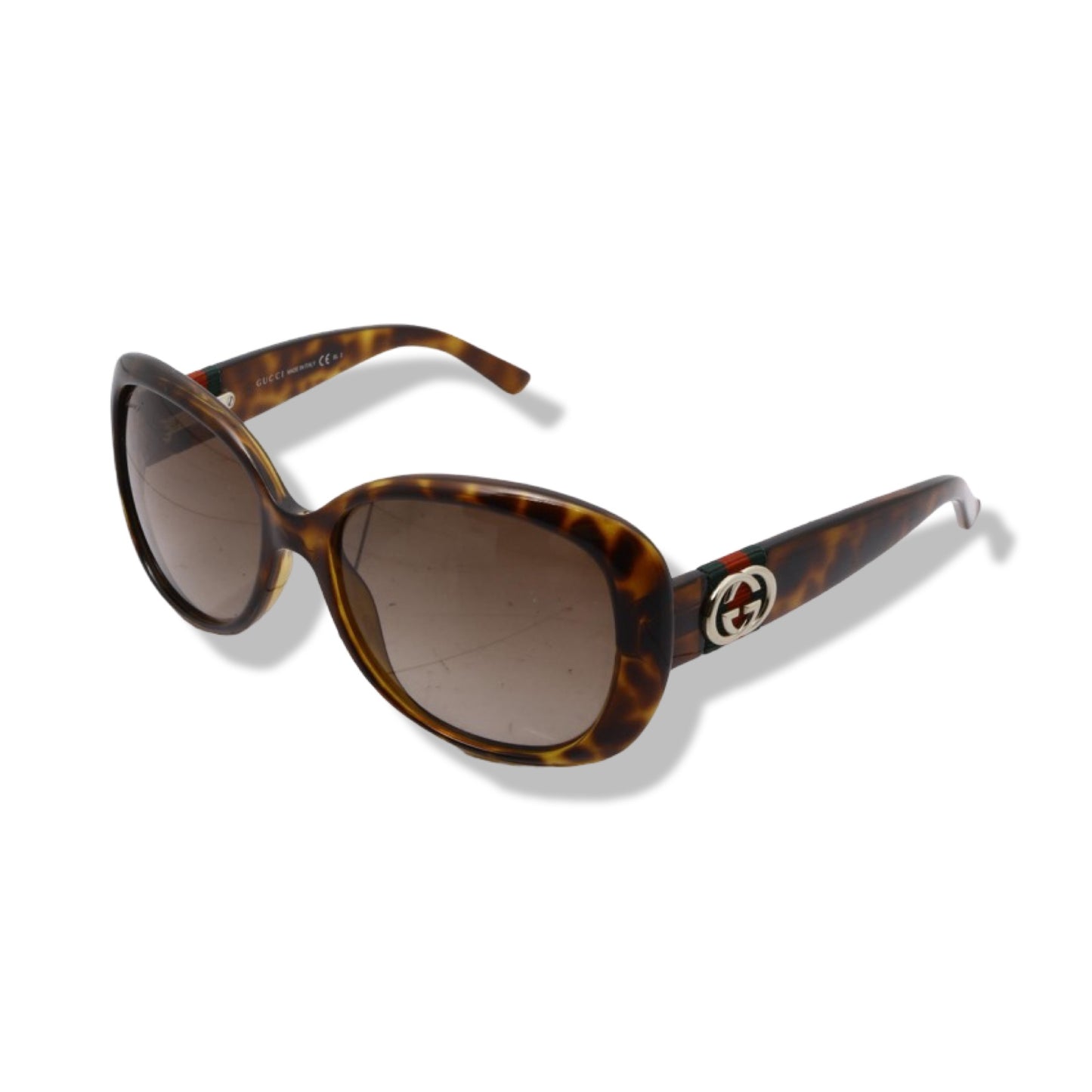 Pre-Owned Gucci Brown Frame Sunglasses with Silver Inlay - G1263