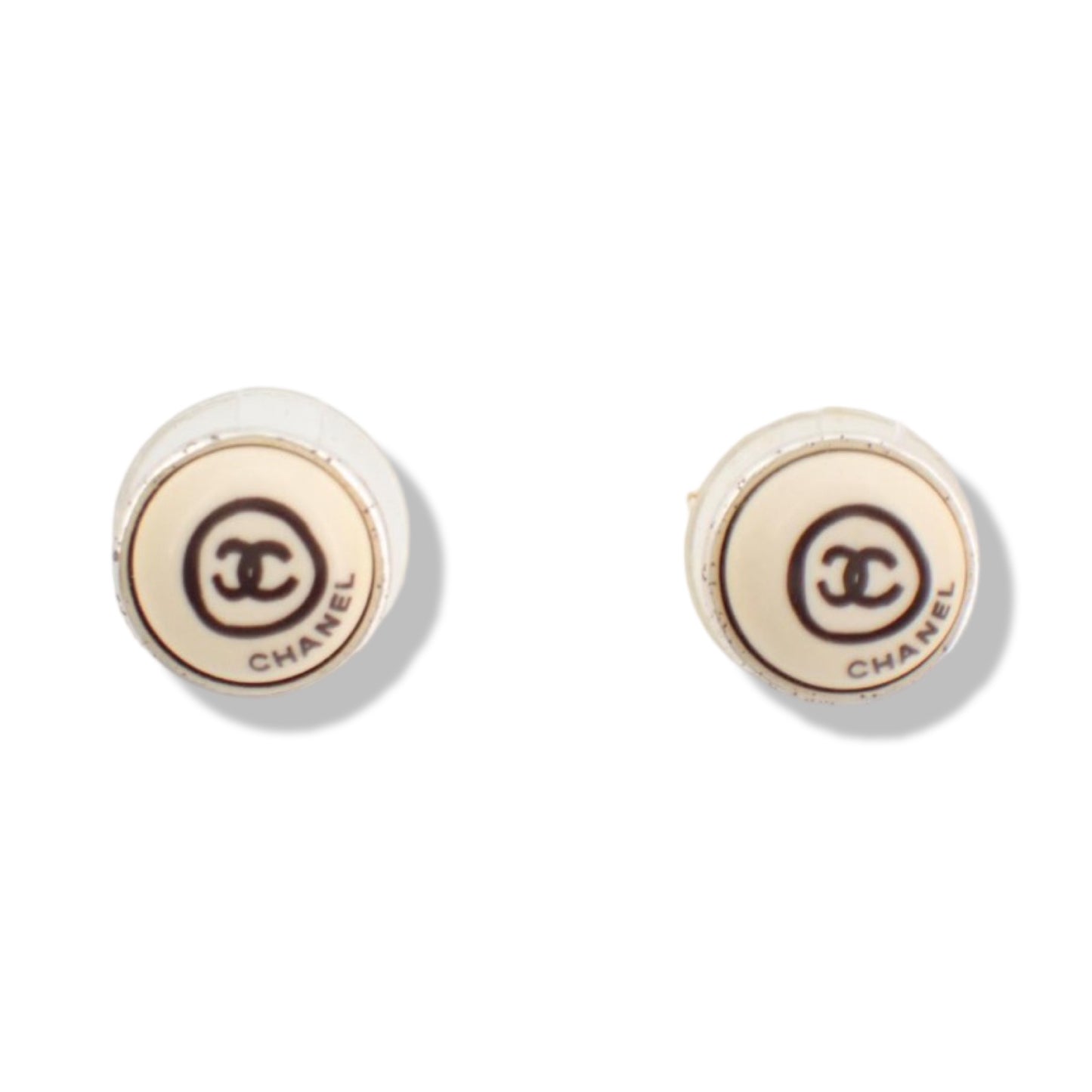 Pre-Owned Chanel Coco Button Pierced Earrings - CH1265