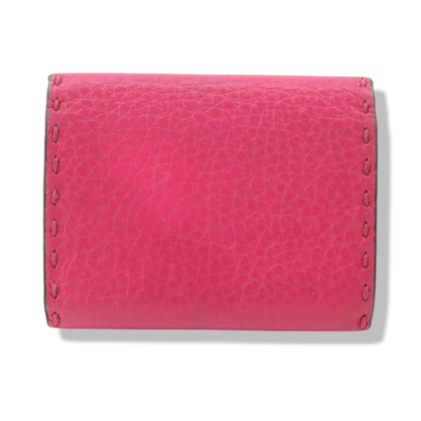 Pre-Owned Fendi Selleria Leather Pink Card Case - FEN1045