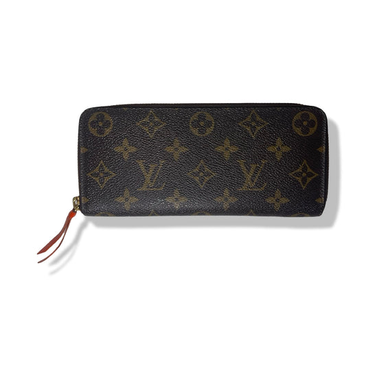 Pre-Owned Louis Vuitton Clemence Wallet Monogram Canvas with Orange Interior- LV2128