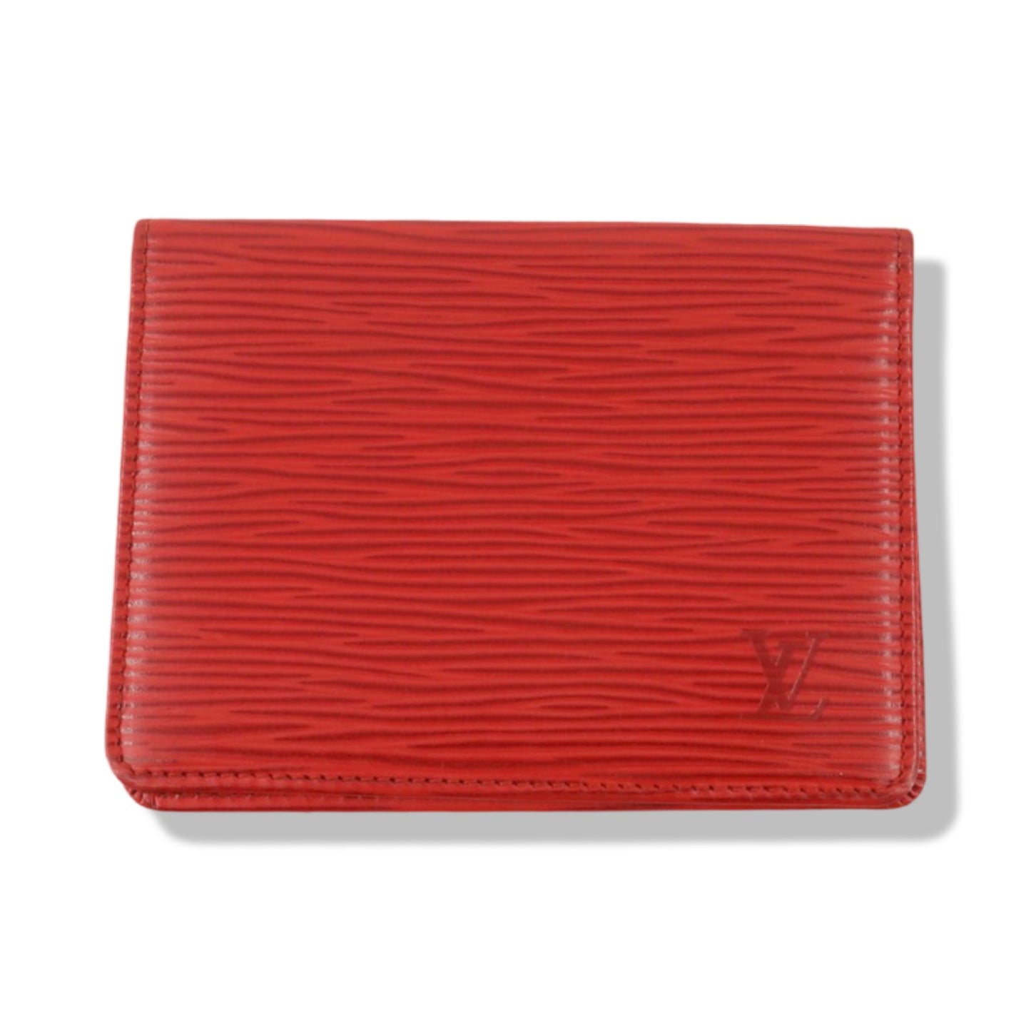 Pre-Owned Louis Vuitton Porto 2 Cult Vertical Red Epi Leather Card Holder - LV2071