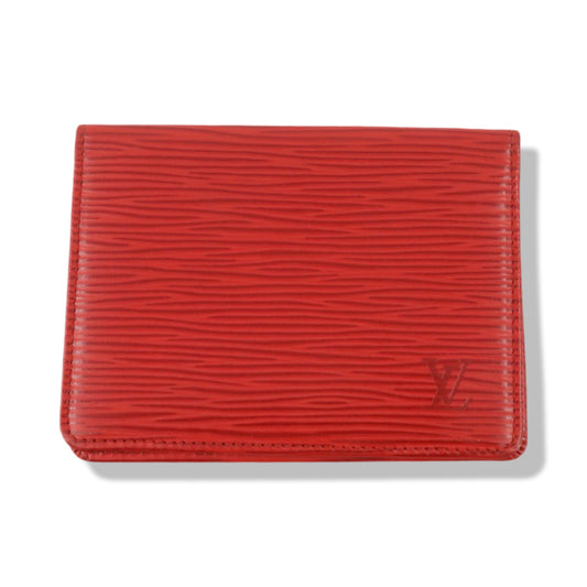 Pre-Owned Louis Vuitton Porto 2 Cult Vertical Red Epi Leather Card Holder - LV2071