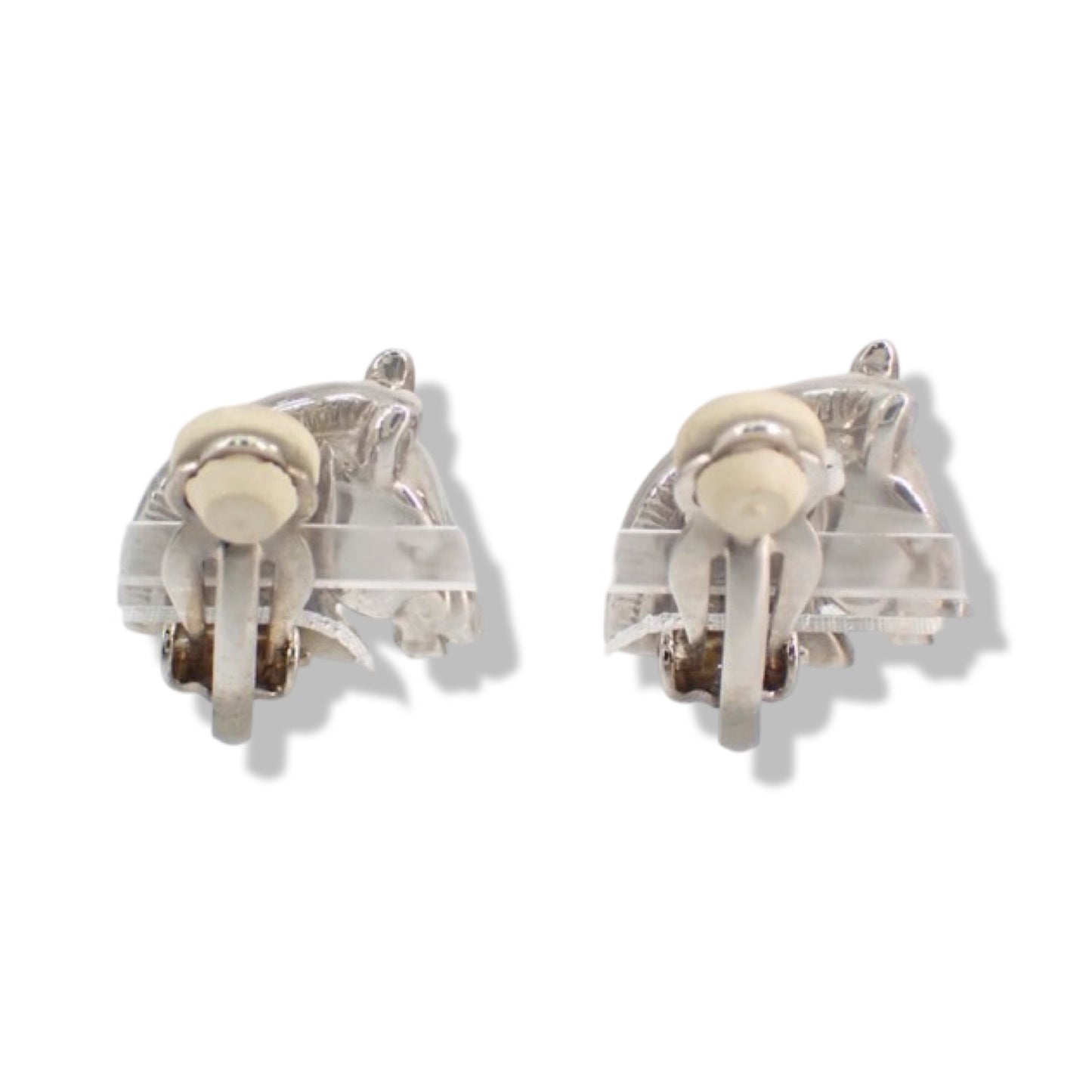 Pre-Owned Hermes Silver Horse Clip On Earrings