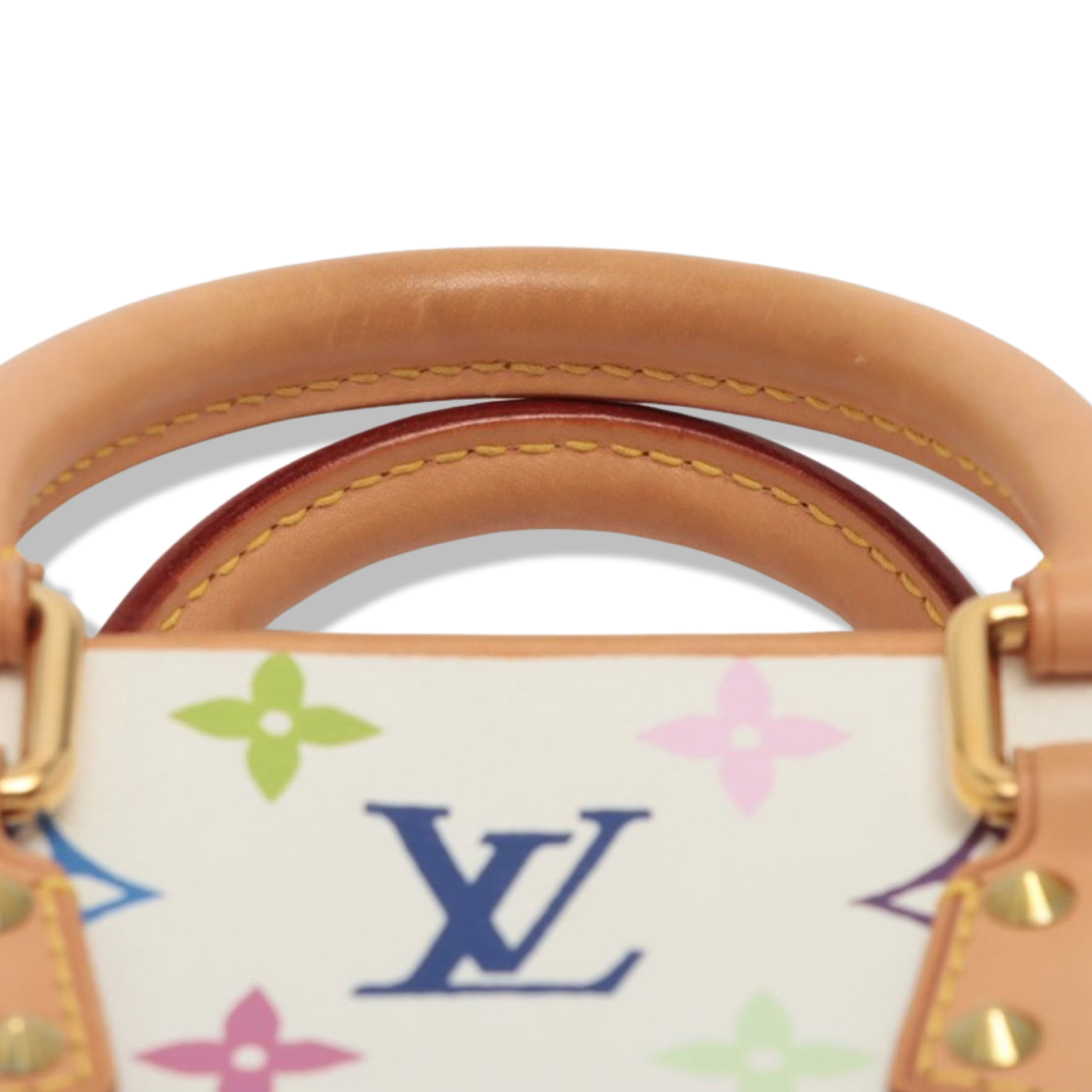 Louis Vuitton White Monogram Multicolor Trouville Bag.  Luxury
