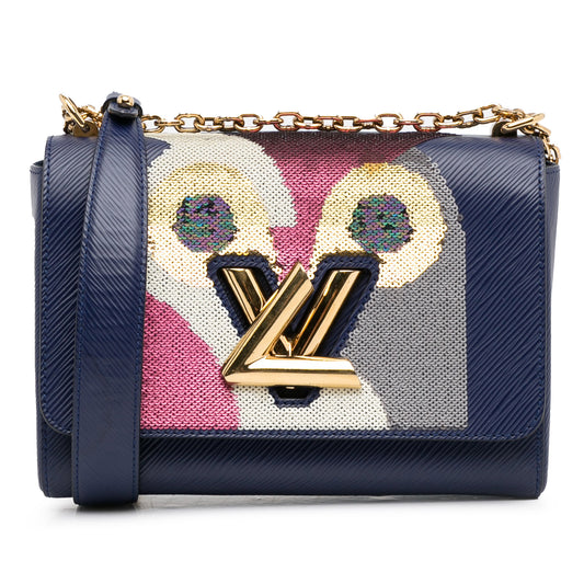 Pre-Owned Louis Vuitton Epi Owl Epi Leather and Sequin Twist MM Crossbody Bag