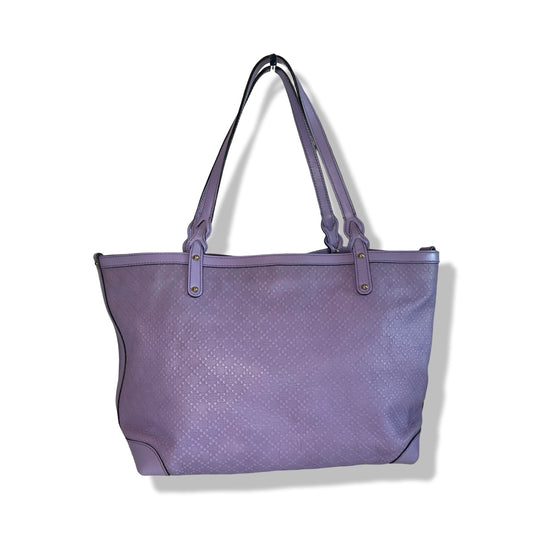 Pre-Owned Gucci Purple Diamante Leather Tote with Pouch - G1316