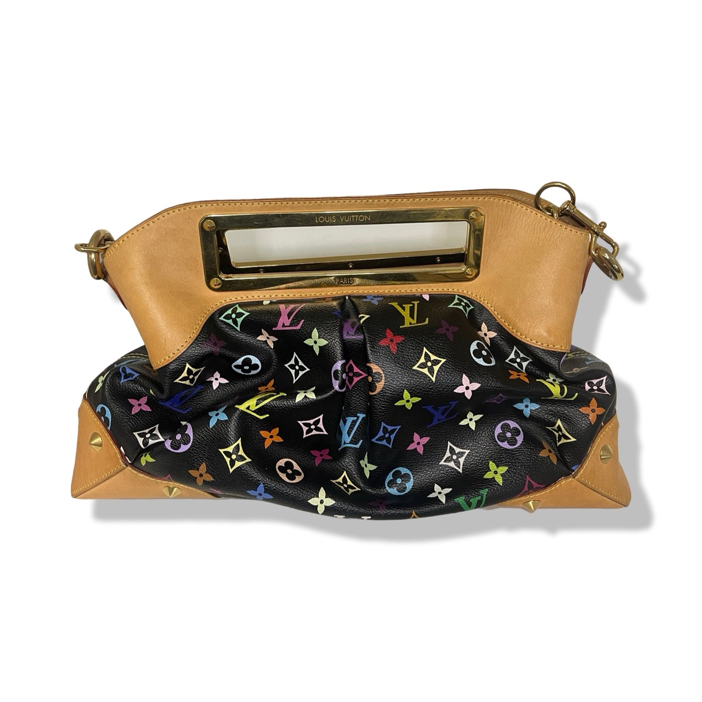 Pre-Owned Louis Vuitton Judy Black Multicolor Canvas Shoulder Bag