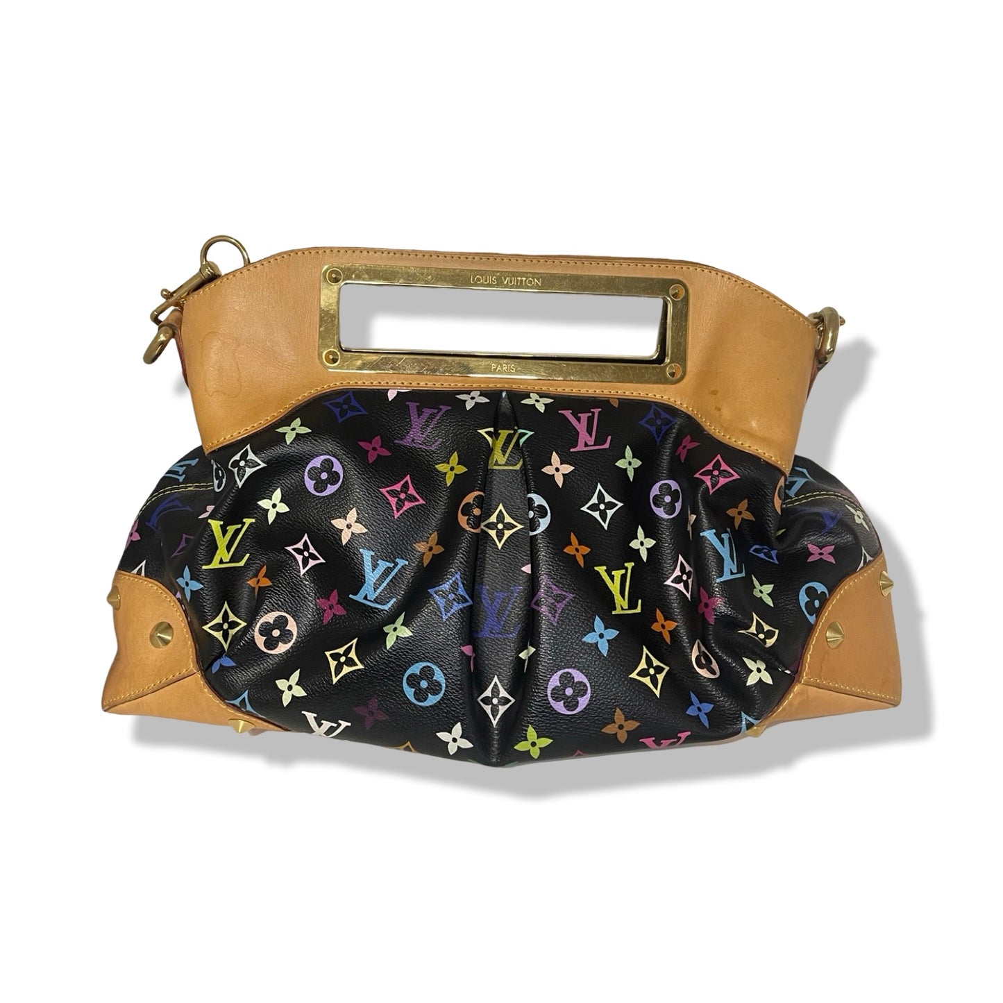 Pre-Owned Louis Vuitton Judy Black Multicolor Canvas Shoulder Bag