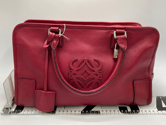 Pre-Owned Loewe Amazona Red Leather Top Handle Bag