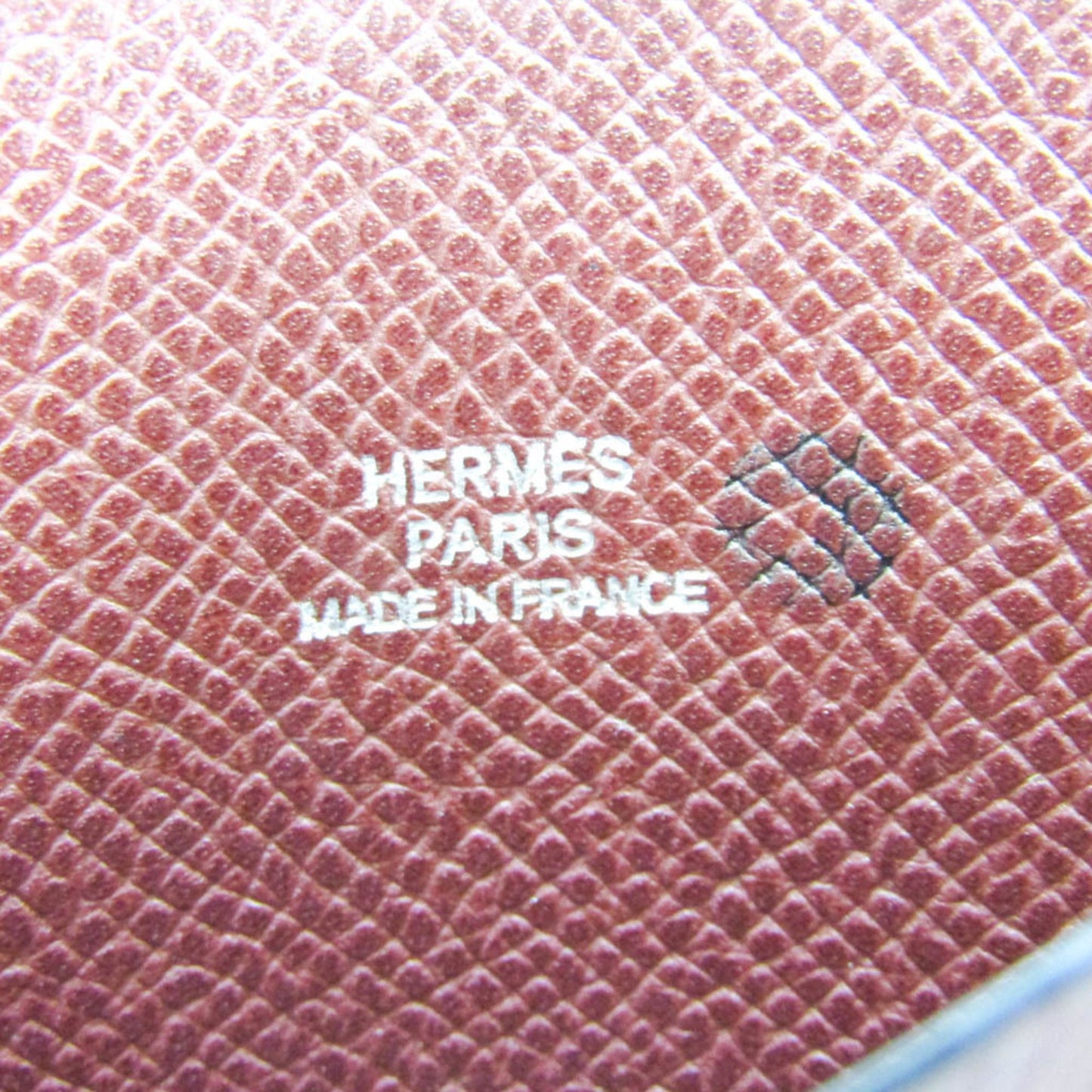 Pre-Owned Hermes Pass Case Epsom Leather Card Case Bordeaux