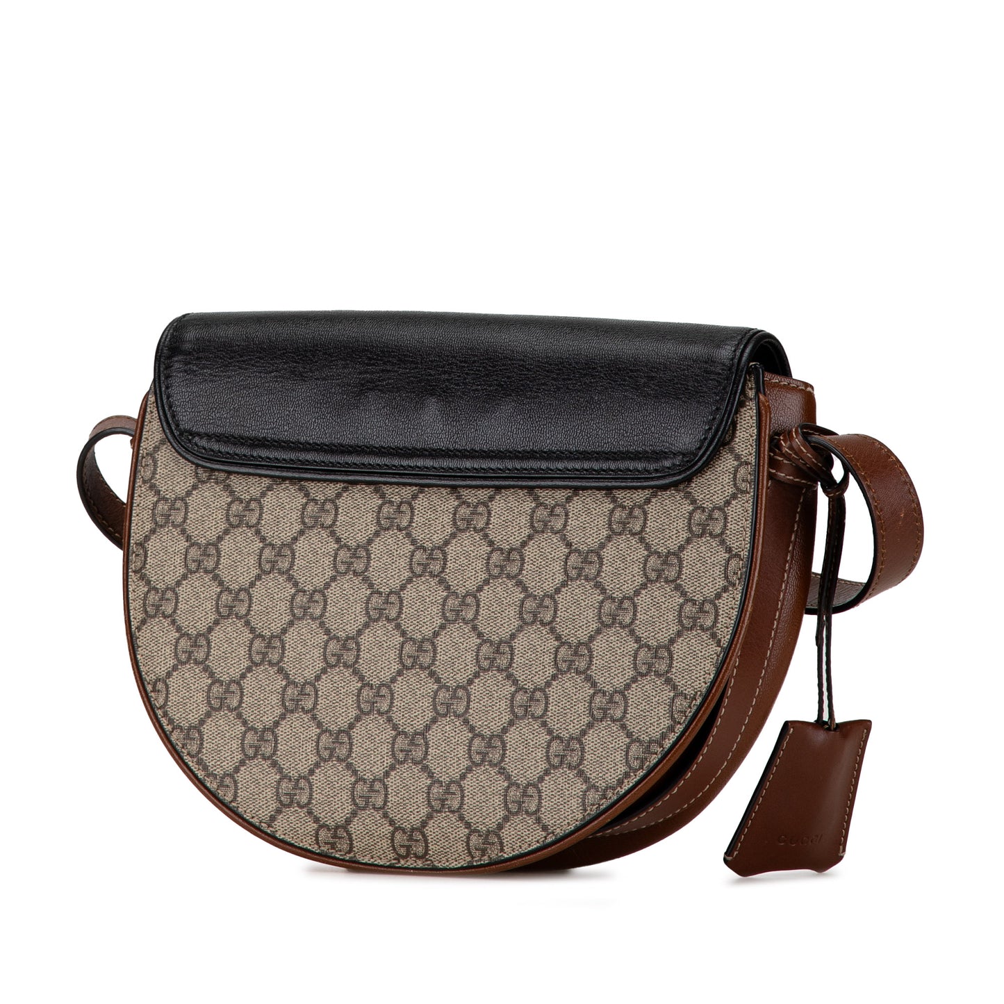 Pre-Owned Gucci GG Supreme Saddle Padlock Crossbody Bag- G1032